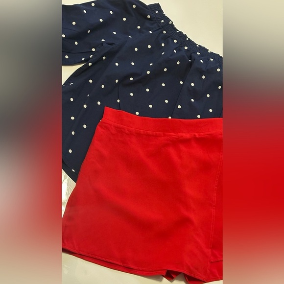 Navy Polka Dot Off-Shoulder Top - Picture 4 of 8